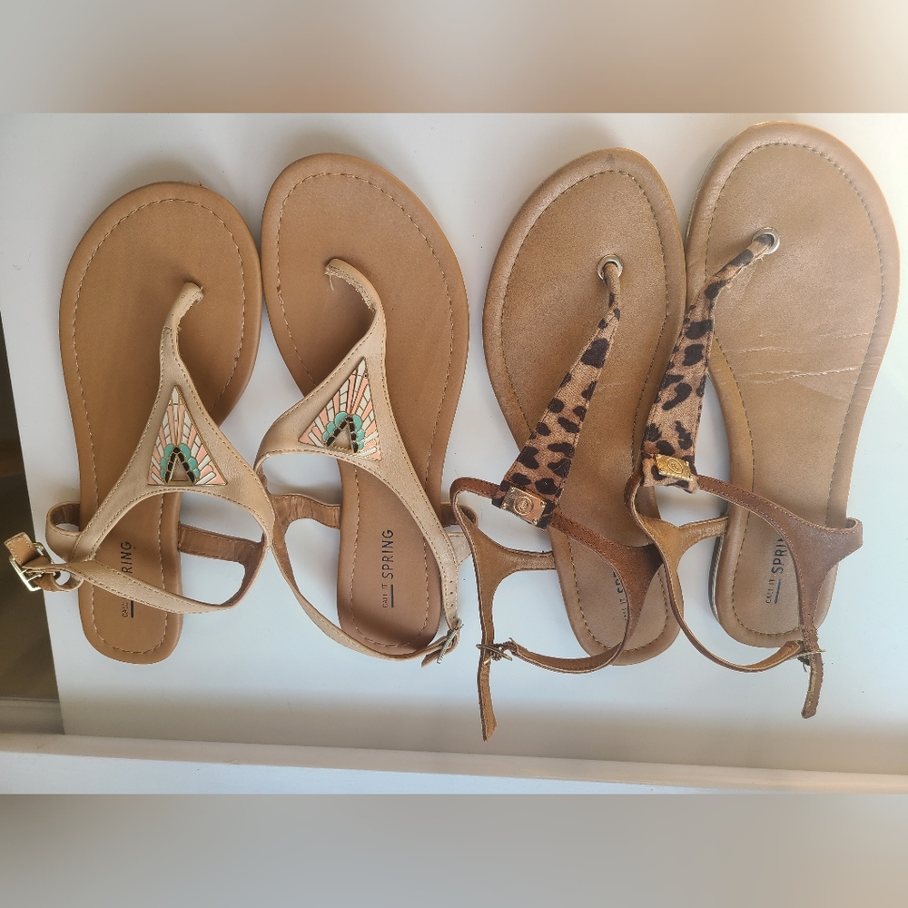 Two pairs of Call it Spring thong sandals